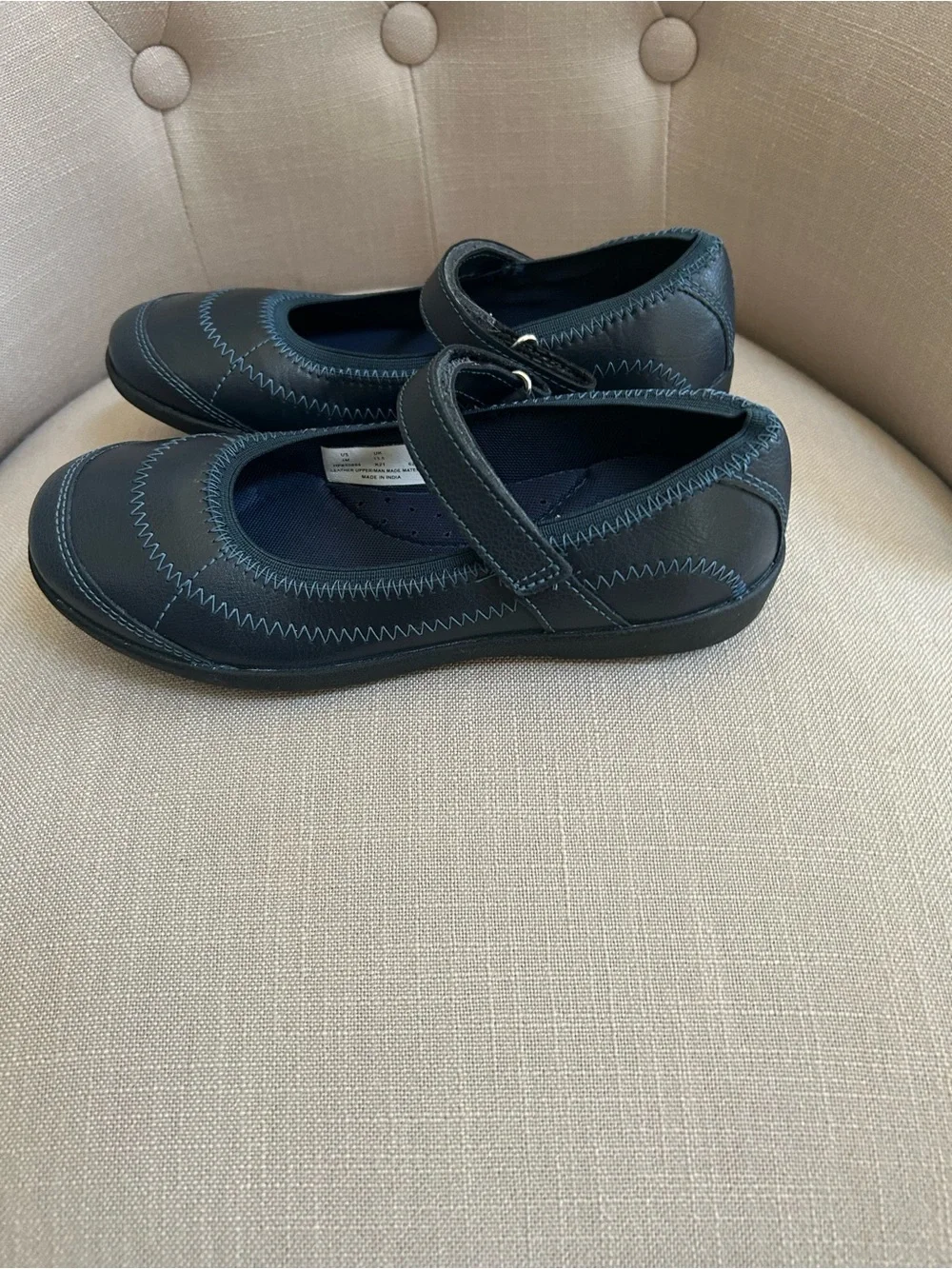 Hush Puppies Girls Navy Mary Jane Strap Dress Shoes